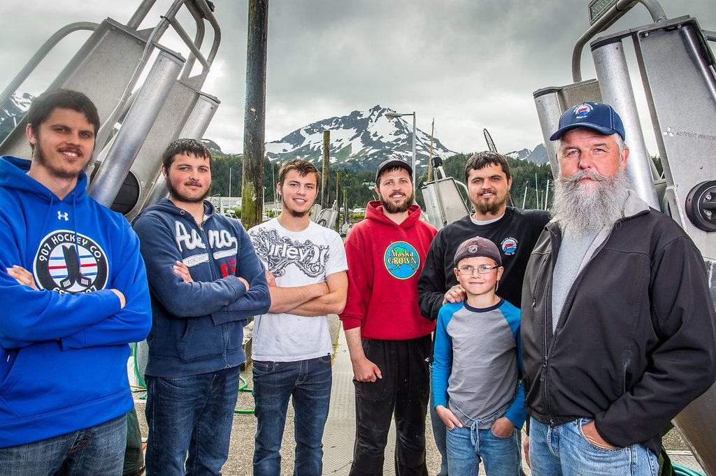 Troy Matveev (right) and his family are one of many multigenerational commercial fishing families in Cordova, Alaska.