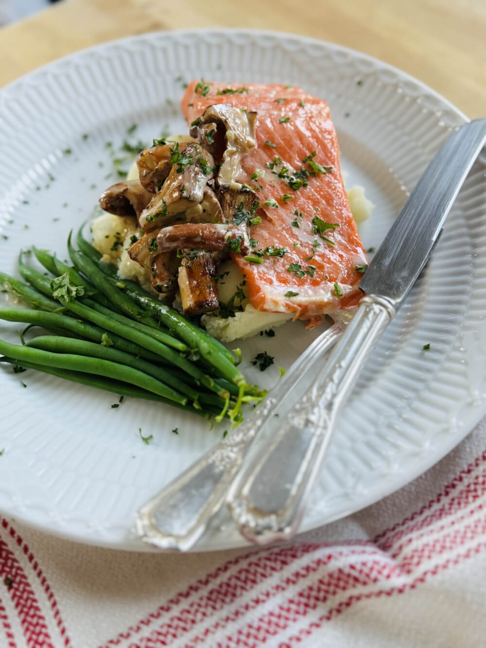 Copper River Coho with Chanterelle Cream Sauce